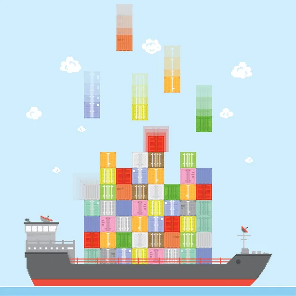 Cargo ship — Stock Vector