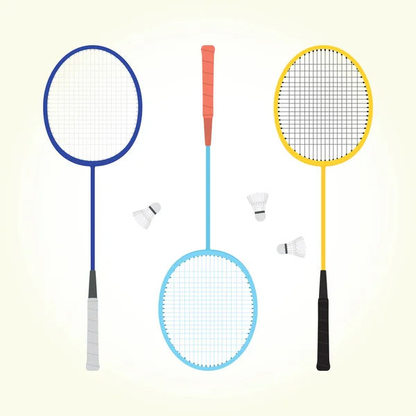 Conjunto de vetor Badminton — Vetor de Stock