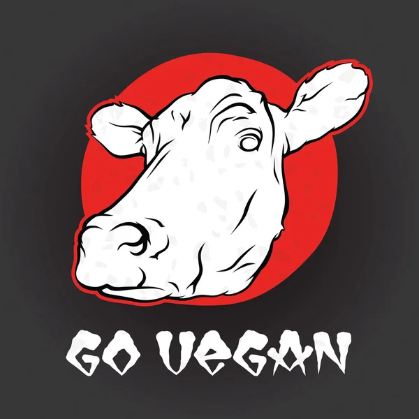 Vá vaca vegan —  Vetores de Stock