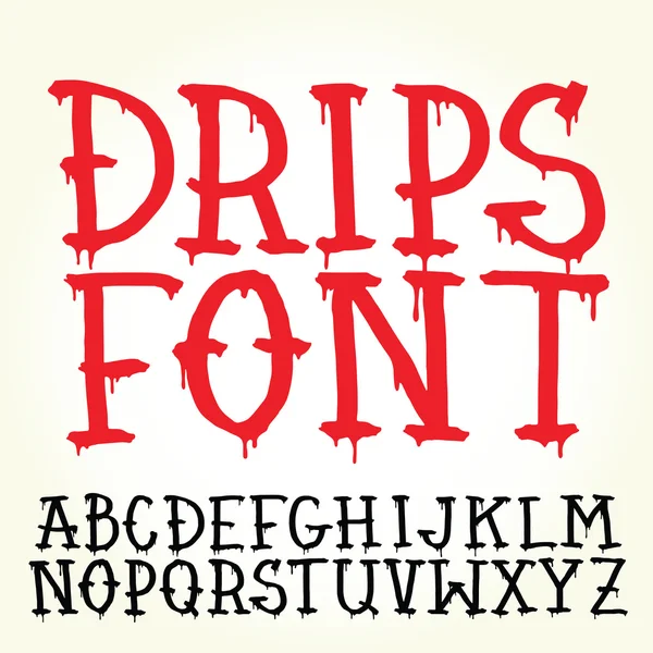 Graffiti vector lettertype met paint DRIP 's — Stockvector