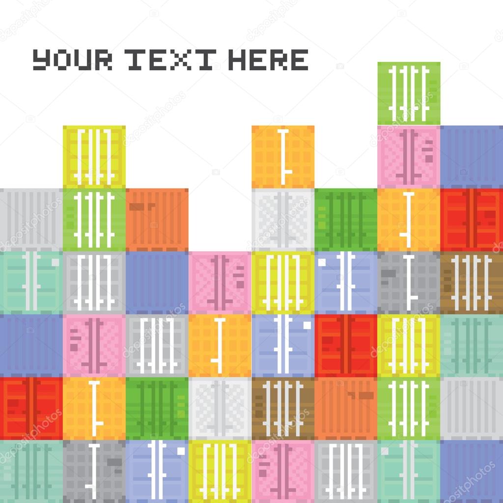 Pixel art container stack Stock Vector Image by ©dmitriylo #58447691