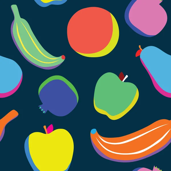 Pop art fruits pattern — Stock Vector