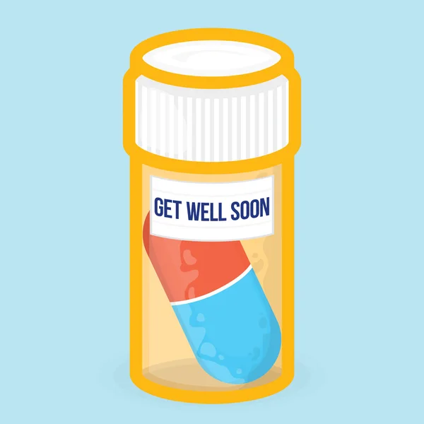 Get well soon healthy vector card — Stock Vector