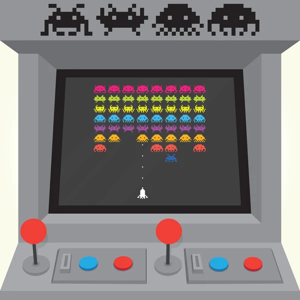 Invaders arcade machine — Stock Vector