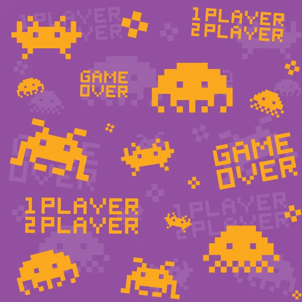 Purple invaders pattern — Stock Vector