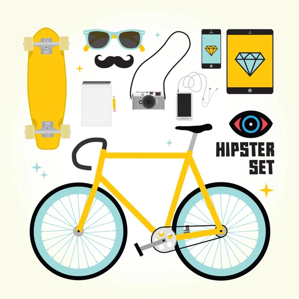 Hipster mast hebben vectorobjecten — Stockvector