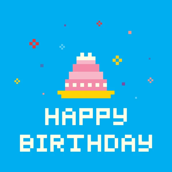 Pixel pastel de cumpleaños — Archivo Imágenes Vectoriales