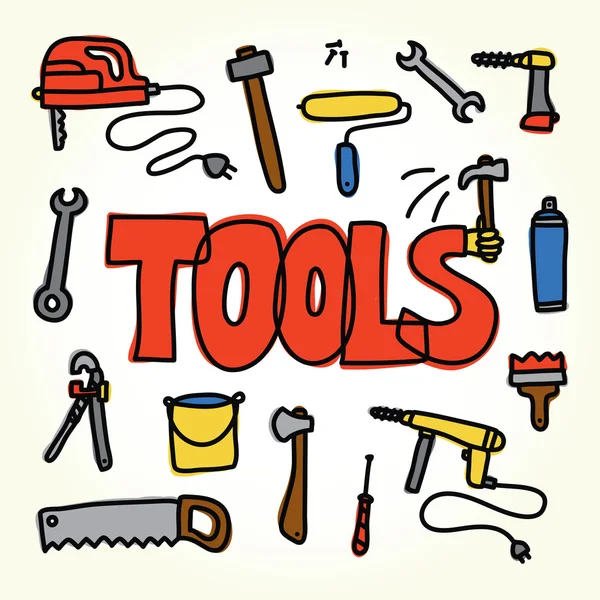 Workshop tools set — Stockvector