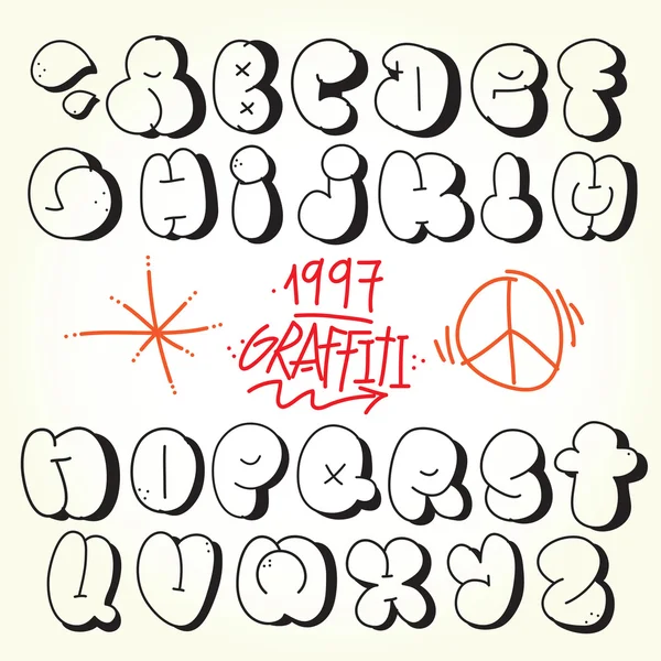 Graffiti bubble vector fuente Ilustración De Stock