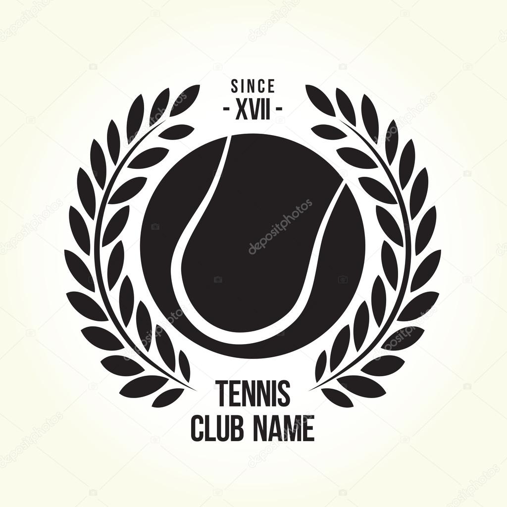 Tennis ball black vector sign