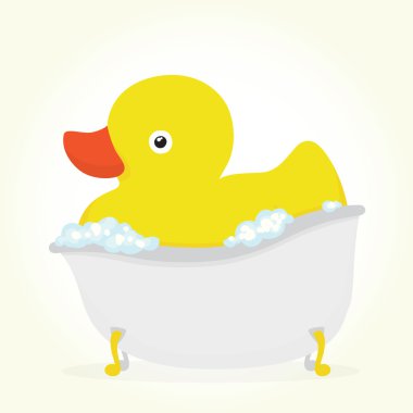 Lastik ördek bir banyoda