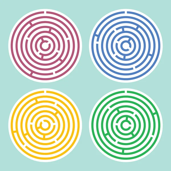 Round maze set — Stock Vector