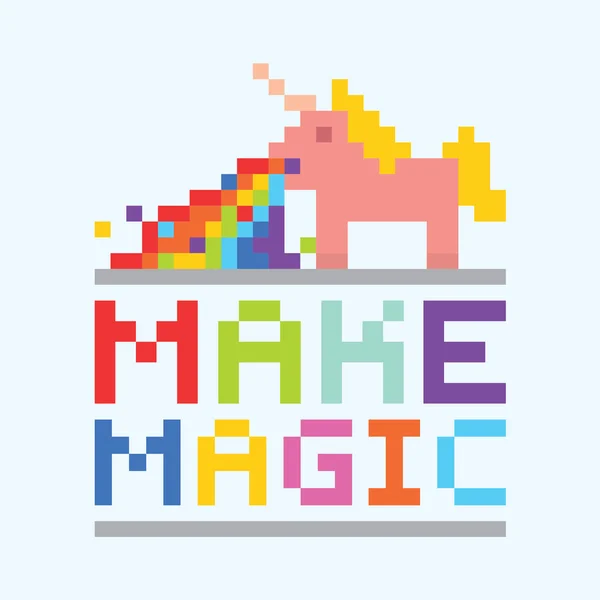 Make magic unicorn illustration — Stock Vector