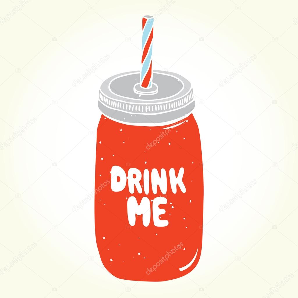 Drink me jar isolated vector