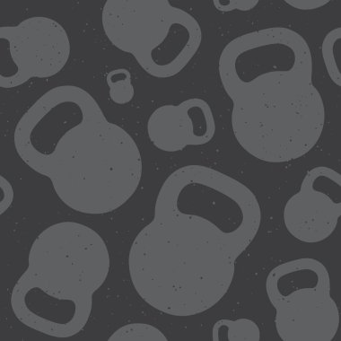 Kettlebell sorunsuz vektör desen gri