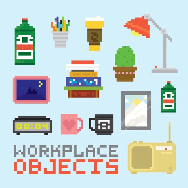 Lugar de trabajo objetos vector conjunto — Archivo Imágenes Vectoriales