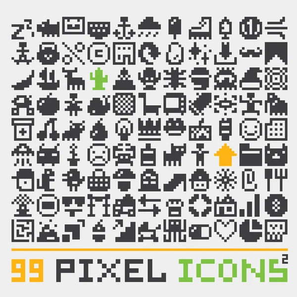 Pixel arte iconos web vector conjunto 2 — Vector de stock