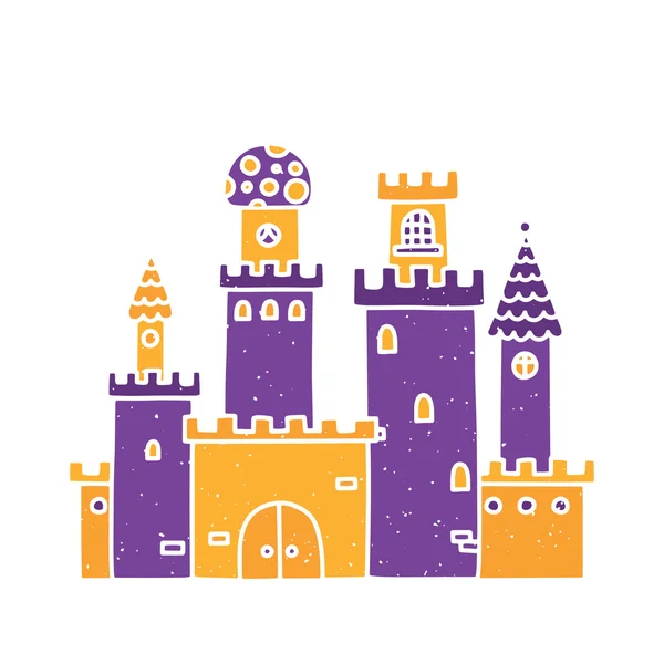 Château de bande dessinée isolé vecteur violet — Image vectorielle