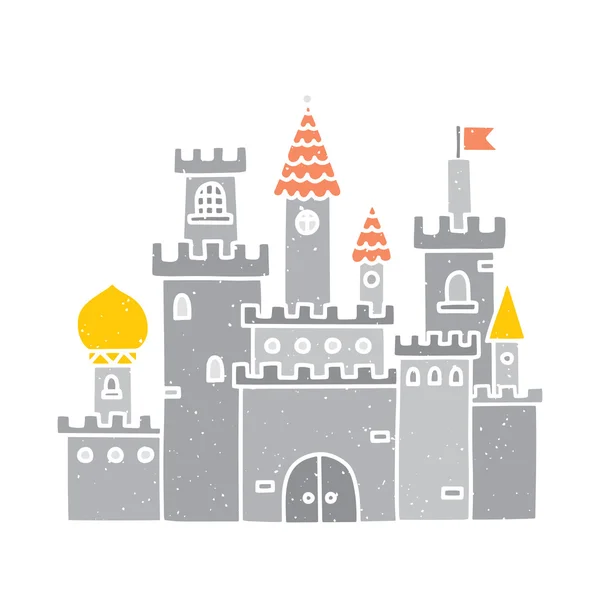 Kreslený hrad izolované vektor šedá — Stockový vektor