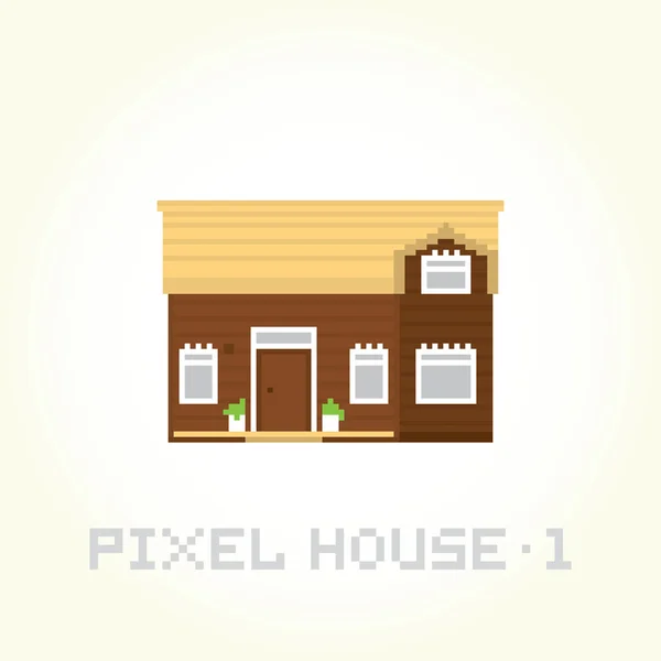 Isoliertes Vektor-Haus im Pixel-Art-Stil 1 — Stockvektor