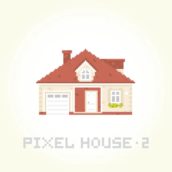 Isoliertes Vektor-Haus im Pixel-Art-Stil 2 — Stockvektor