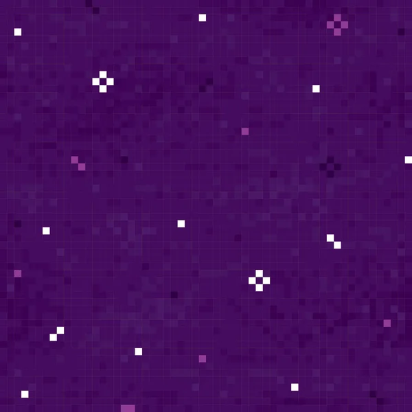 Pixel art space sky vector seamless pattern — Stock Vector