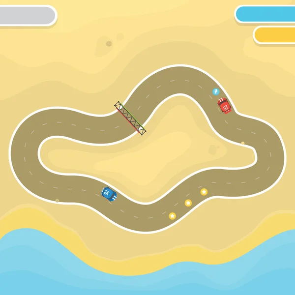 Jogo de corrida paisagem deserto —  Vetores de Stock