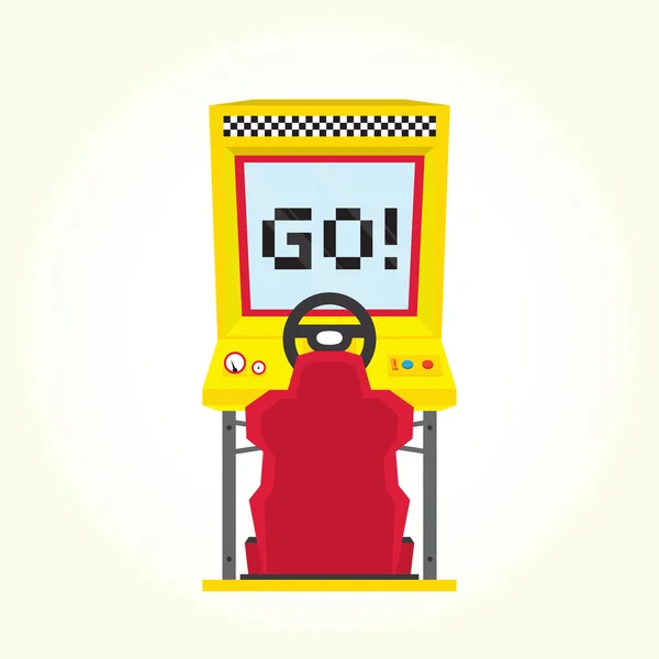 Racing game arcade machine vector — Stock Vector
