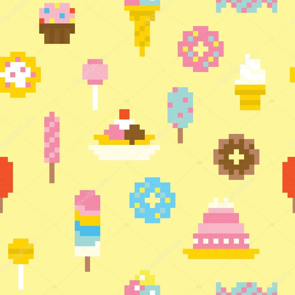 Vetor do Stock: Pixel fruits set. Pixel art fruits huge vector