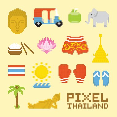 Tayland vektör nesneleri piksel sanat izole