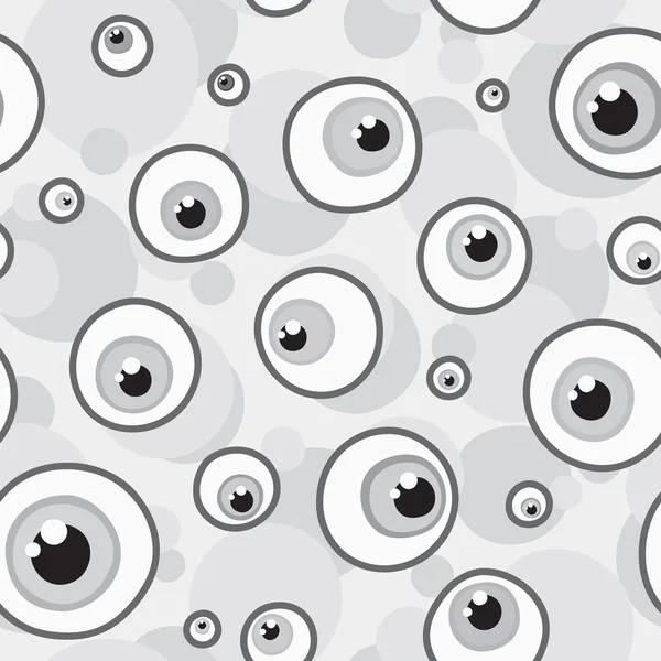 Eyes greyscale seamless vector pattern — Stock Vector
