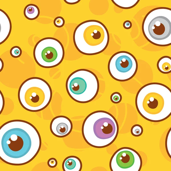 Eyes orange seamless vector pattern — Stock Vector