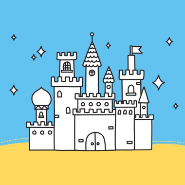 Elle çizilmiş doodle vektör Kalesi