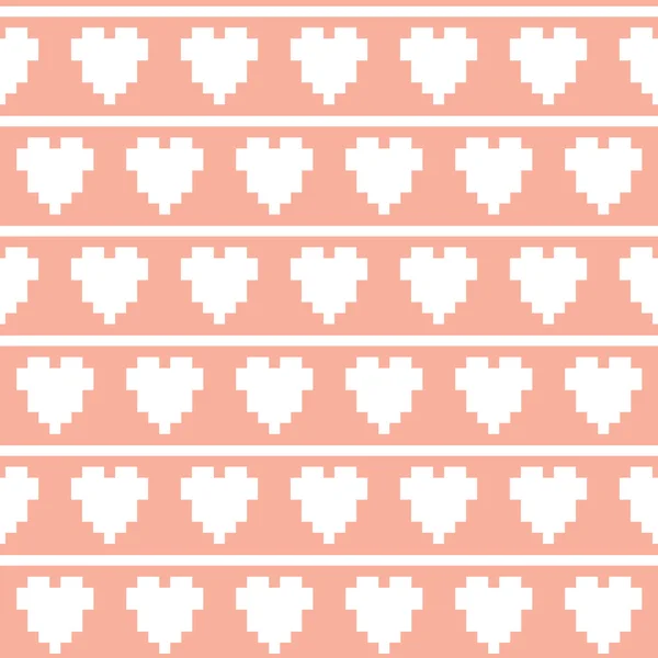 Pixel art coeur motif vectoriel sans couture — Image vectorielle