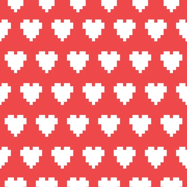 Pixel arte corazón patrón de vector sin costura — Archivo Imágenes Vectoriales