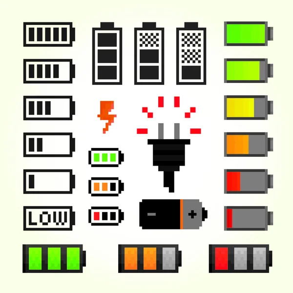 Batterij pack geïsoleerde objecten in de pixel kunststijl — Stockvector