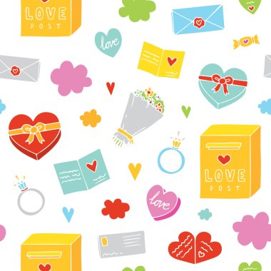 Valentines Day seamless vector pattern clipart