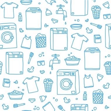 Laundry service seamless vector pattern
