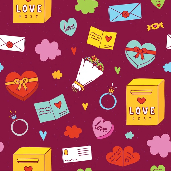 Valentines Day seamless vector pattern — Stock Vector
