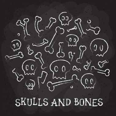 Kara tahta kafatasları ve kemikleri