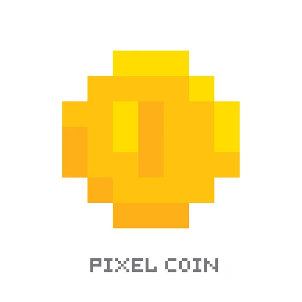 Pixel stil de artă izolat monedă vectorială pentru joc retro — Vector de stoc
