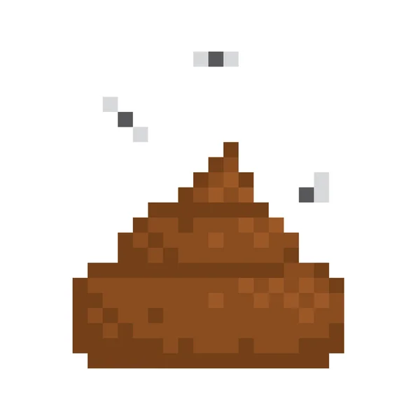 Pixel art stijl poo geïsoleerd vectorillustratie — Stockvector