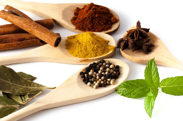 Variety of spices and aromatic herbs Royalty Free Stock Photos