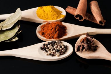 çeşitli aromatik otlar ve baharatlar