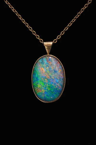 Beautiful Multi Coloured Iridescent Australian Opal Lightning Ridge Flashes Red — Stock Photo, Image