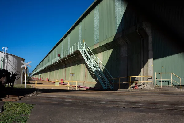 Sidovy Över Bulksockerterminalen Vid Townsville Kaj Visar Hur Stor Den — Stockfoto