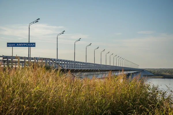 Міст на Великому острові Уссурійський поблизу Хабаровськ — стокове фото