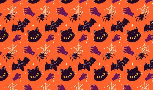 Gelukkige Halloween Banner Feest Uitnodiging Achtergrond Vector Illustratie Ideaal Voor — Stockvector
