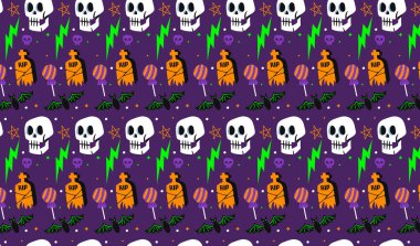 Cadılar Bayramı bayrağınız kutlu olsun ya da parti davetiyesi geçmişiniz. Pankart, web, başlık, kapak, reklam panosu, broşür, sosyal medya, iniş sayfası için vektör illüstrasyonu ideal