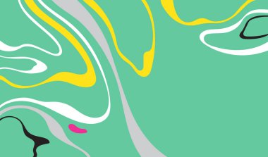 Gökkuşağı 3D sıvı şekilleri. Fütürist eğilim. Minimum model. Neon dalga broşürü. Soyut poster. Renkli geometrik arka plan. turuncu minimum konsept. Pembe akış broşürü. 3B sıvı pankart.